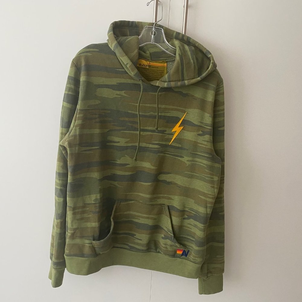 Aviator Nation Camo Bolt Pullover Hoodie